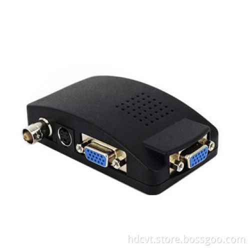 BNC + S-video to VGA Converter (Upscaler) with Plug-and-play Function